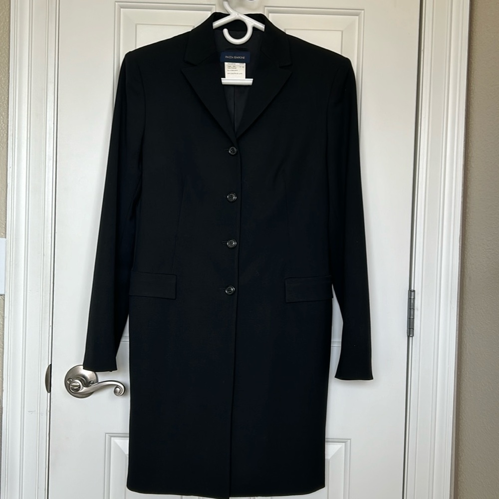 Piazza Sempione long black jacket with 4 buttons. Size 4
